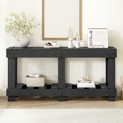 62.9-Inch Vintage Entryway Table with Natural Fir Wood