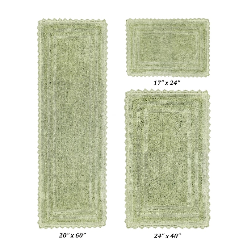 Better Trends Bath Rugs Set 100% Cotton Soft & Water Absorbent Tufted Bathroom Rug for Shower, Sink Bath Mats Lilly Crochet