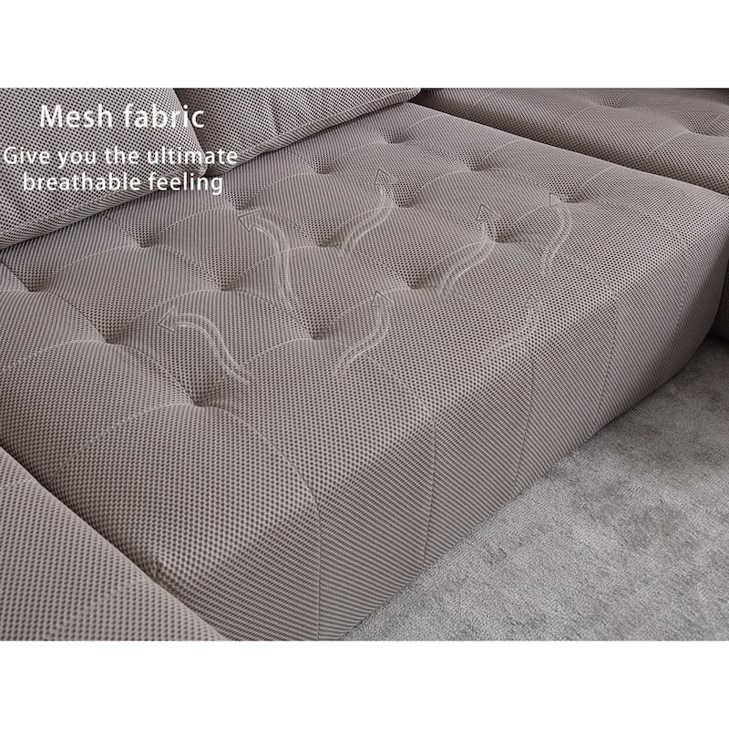 146" Modular Sectional Sofa, Oversized U Shaped with Chaise, Deep Seat Comfy Fabric Cloud Couch for Living Room