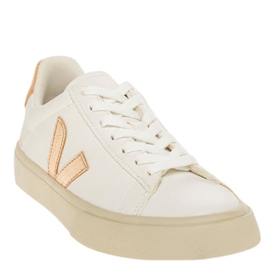 Veja Women's Campo Leather Sneakers in White and Platinum