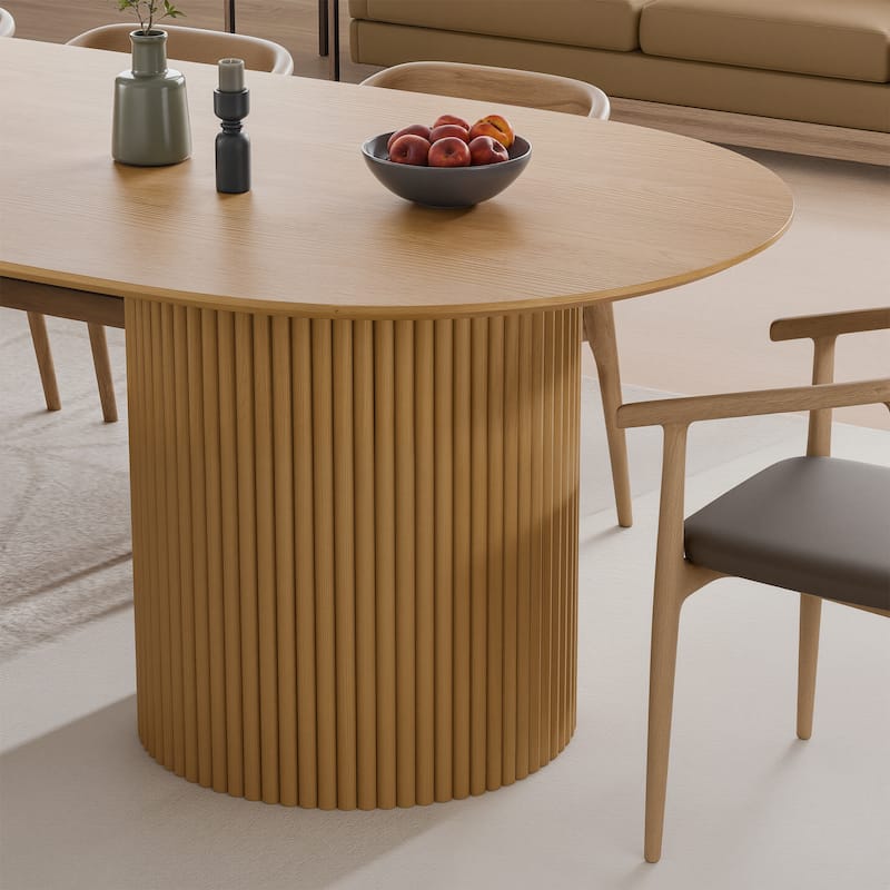 86" Big Solid Wood Oval Dining Table Kitchen Table for Family