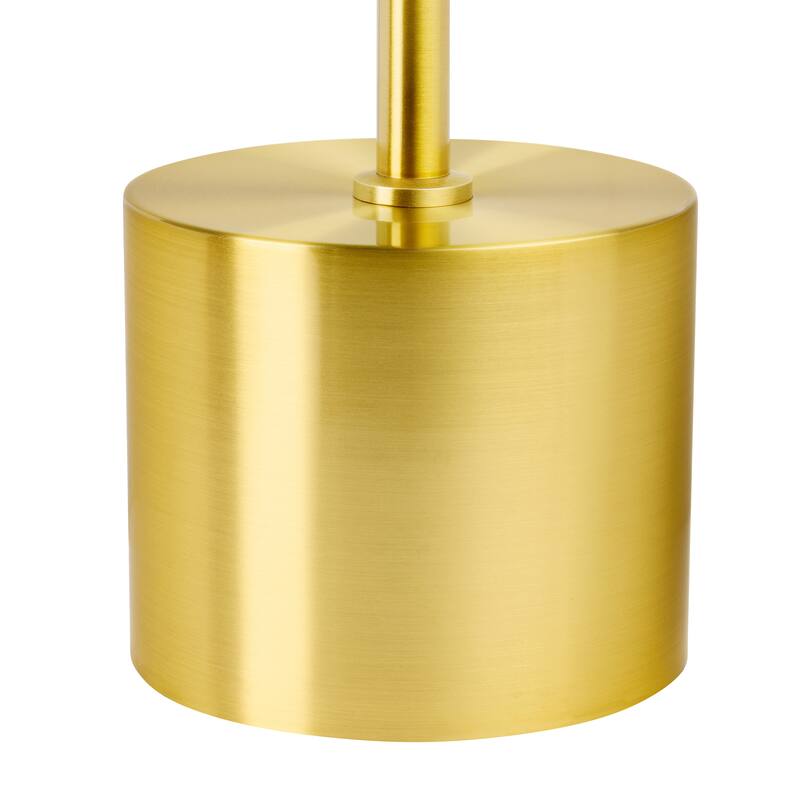 Rowan River of Goods 21.25-Inch Brushed Gold Metal Table Lamp with Glass Shade