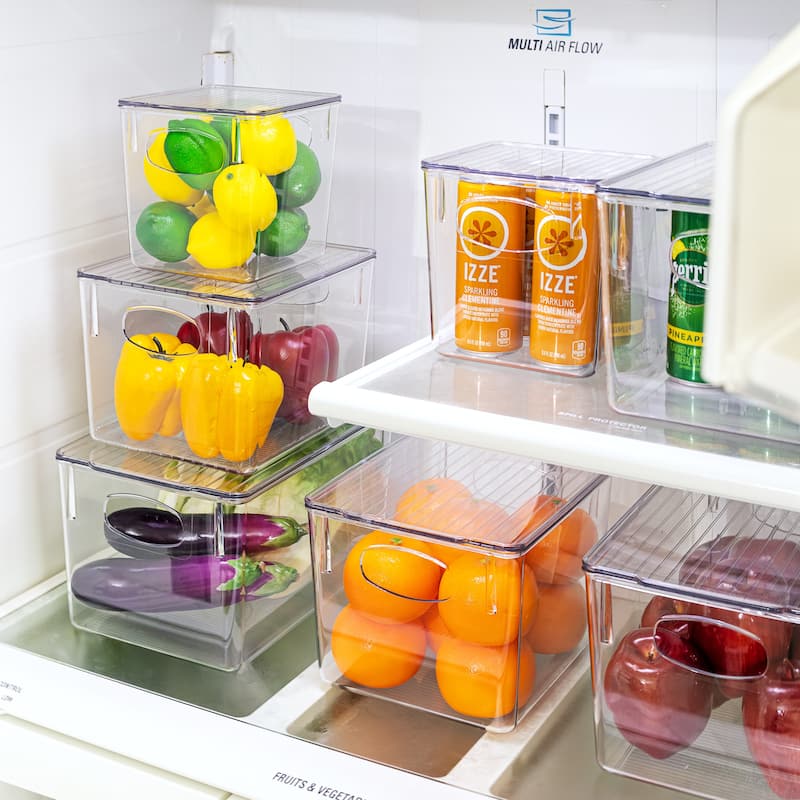 Sorbus Organizer Bins with Lids, Kitchen Pantry Organization Storage Acrylic Bins - 6-Pack