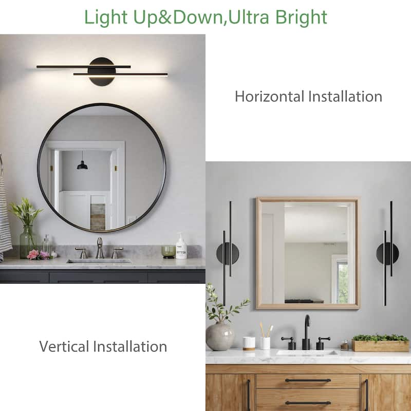 Modern Fixtures 21" Bathroom Vanity Lights Over Mirror Wall Sconce