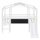preview thumbnail 4 of 16, Twin Loft Bed with Slide, Blackboard, and Light Strip, White - Fun Design