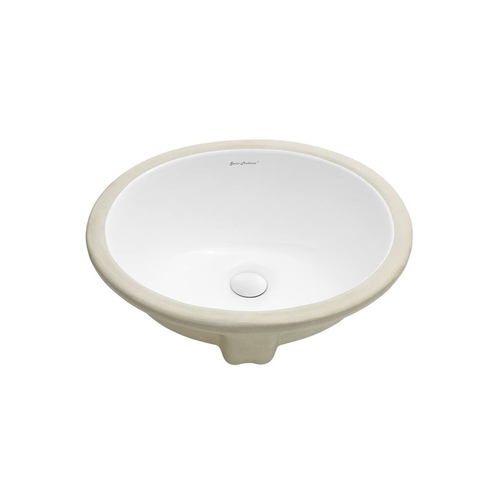Nantes 16.5 Oval Under-Mount Bathroom Sink - 16.95" x 13.6" 7.7"