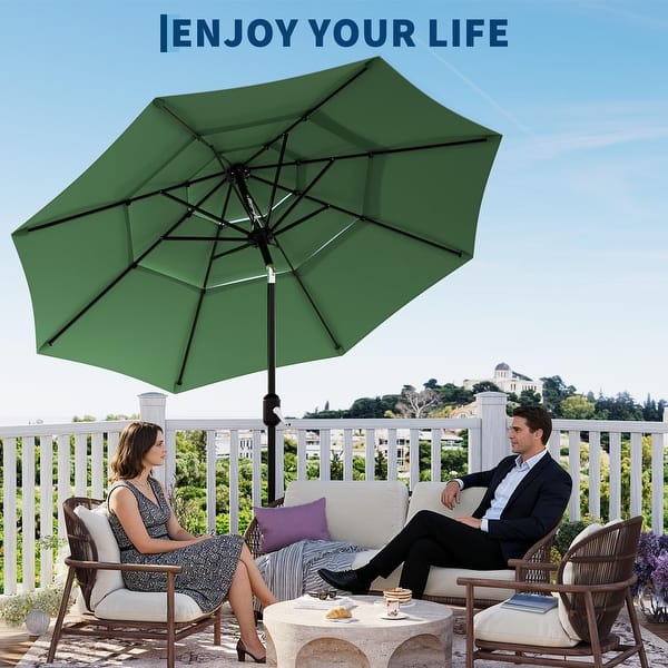 10 ft 8 rib patio replacement umbrella Aoodor 10'x10' Cantilever Umbrella Replacement Canopy for 8 Ribs Square Offset Umbrella