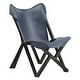 preview thumbnail 2 of 10, Cantu Genuine Top Grain Leather Tripolina Sling Chair by iNSPIRE Q Modern
