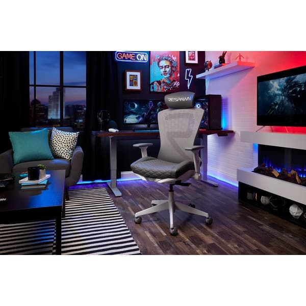 slide 2 of 14, RESPAWN SPIRE Ergonomic Reclining Mesh Office and Gaming Chair White