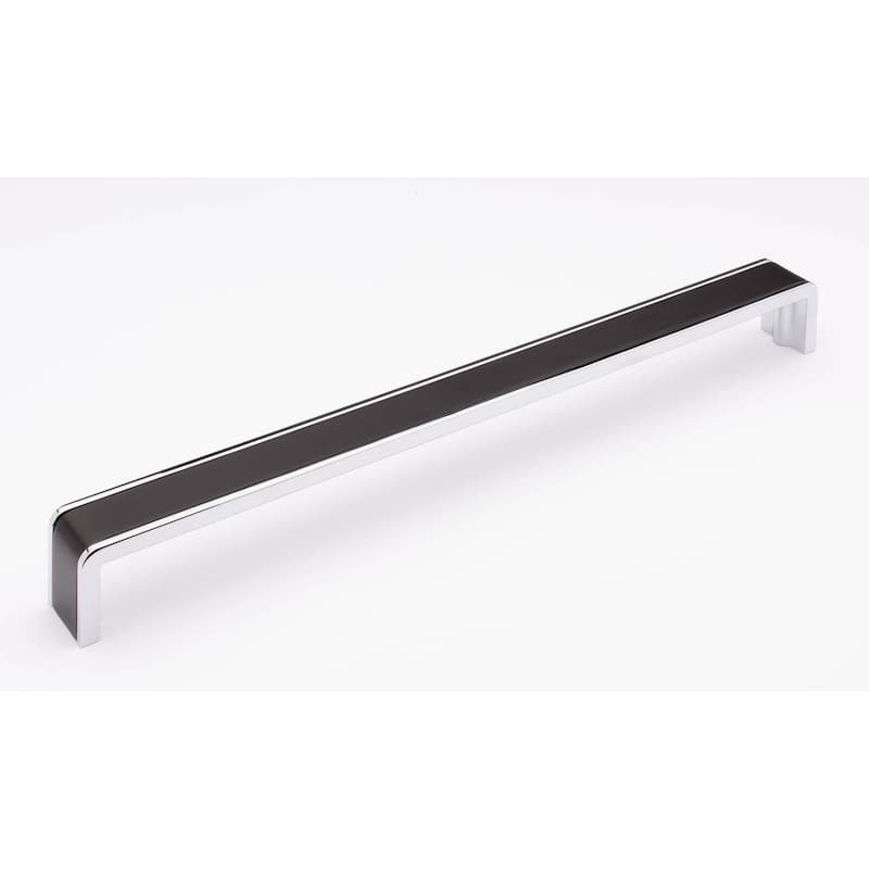 Sietto Fusion 12 Inch Center to Center Handle Cabinet Pull - Matte Black / Polished Chrome