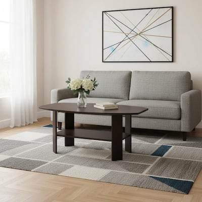 HomeRoots Set of Three 36" Brown Coffee Table With Shelf - 36.00 in. x 16.25 in. x 21.50 in.