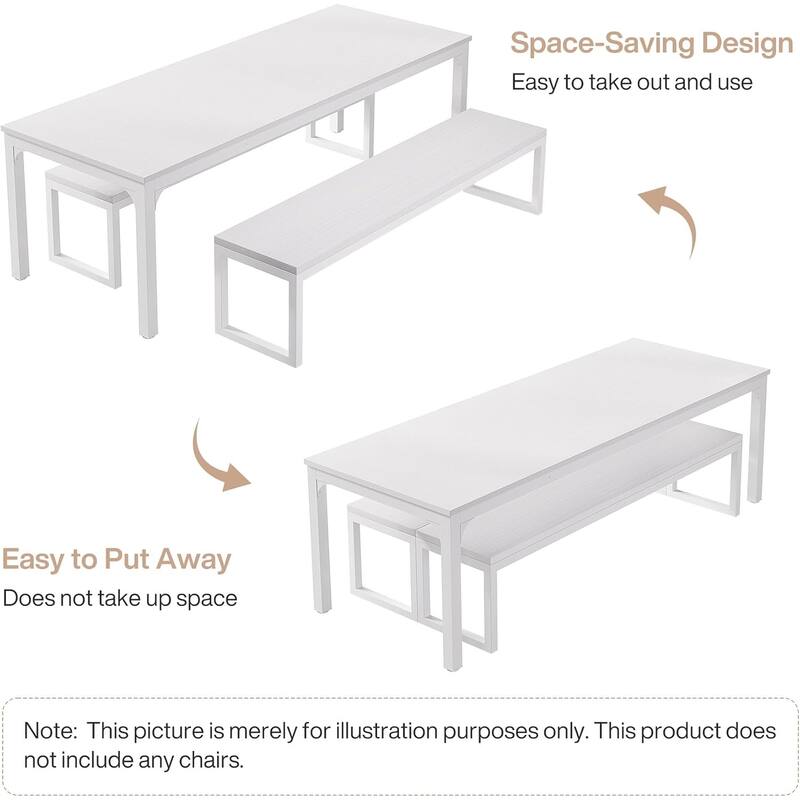78.7" Rectangle Wood Dining Table, Long Kitchen Table for Living/Dining Room