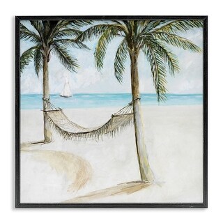 Stupell Beach Hammock Coastal Scene Framed Giclee Art Design By Lorenzo ...