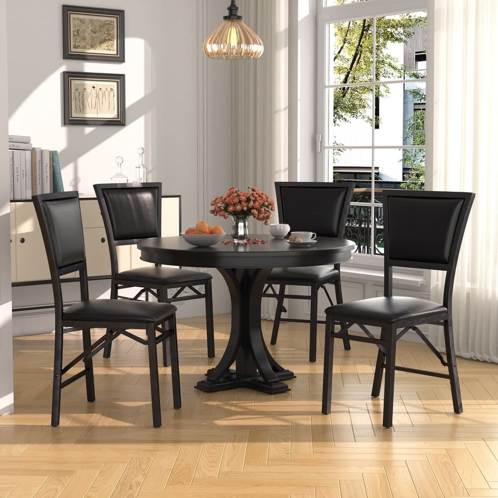 VECELO Folding Dining Chairs Set of 2/4/6 with Cushion Parson Classic Upholstered Folding Chairs,Modern 33" Parson Chairs