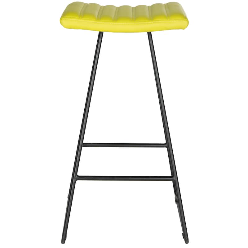 SAFAVIEH Concha Mid-Century Dining Modern Black 30-inch Bar Stool (Set of 2) - 16.5" x 16" x 30" - 17Wx16Dx30H