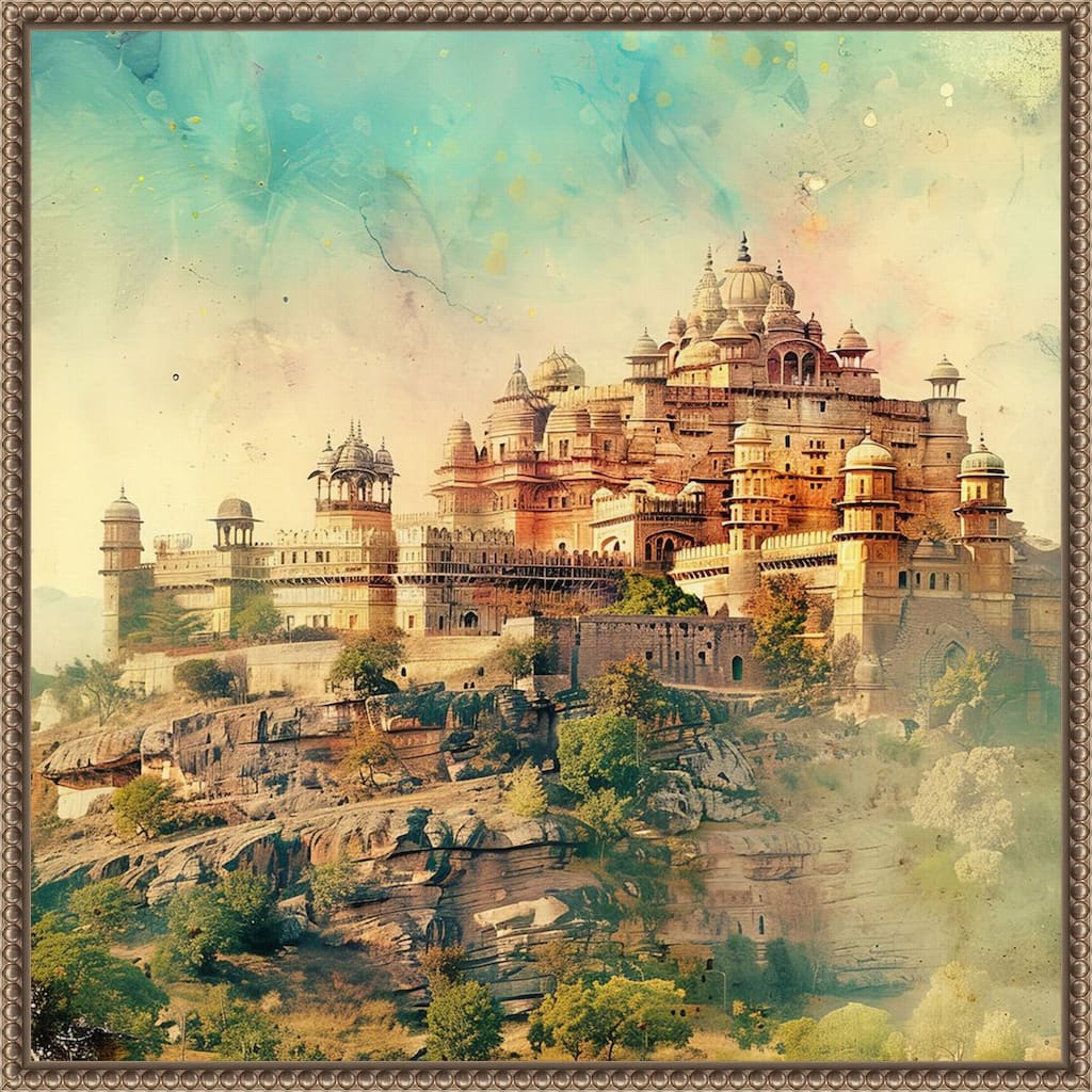 The Grand Fort I by Tradelink inhouse artist Framed Canvas Wall Art Print