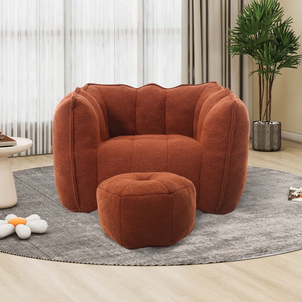 Lazy Bean Bag Couch Chairs for Adults with Ottoman