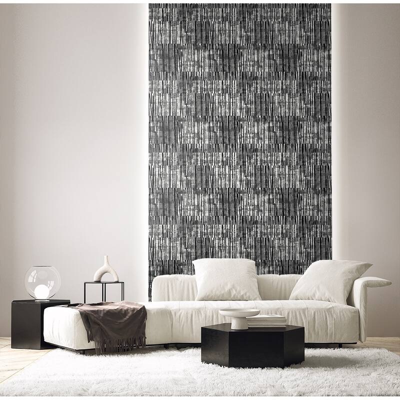 Seabrook Designs Serapha Lines Non-Woven Unpasted Wallpaper