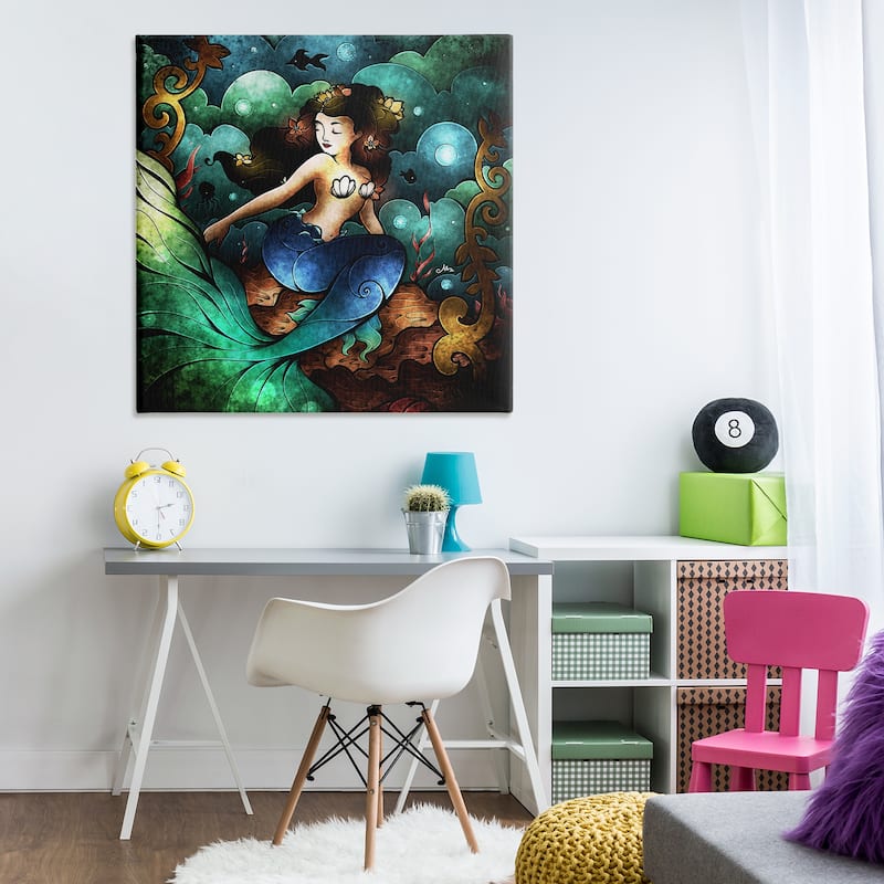 Stupell Vivid Deco Mermaid Canvas Wall Art Design By Mandie Manzano