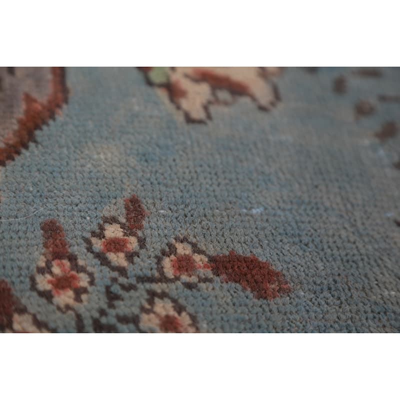 Blue Tabriz Persian Vintage Area Rug Handmade Wool Carpet - 9'6" x 12'8"