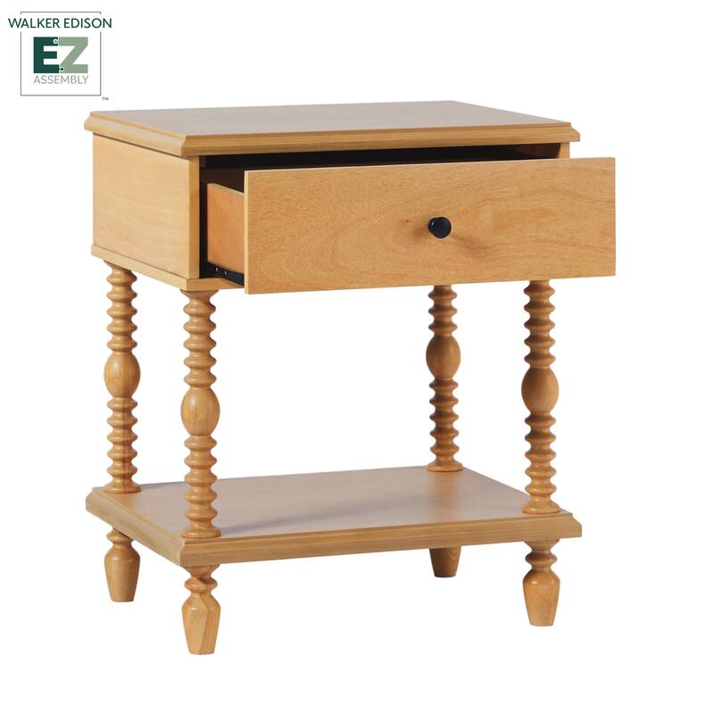 Walker Edison Easy Assembly Solid Wood 1-Drawer Nightstand