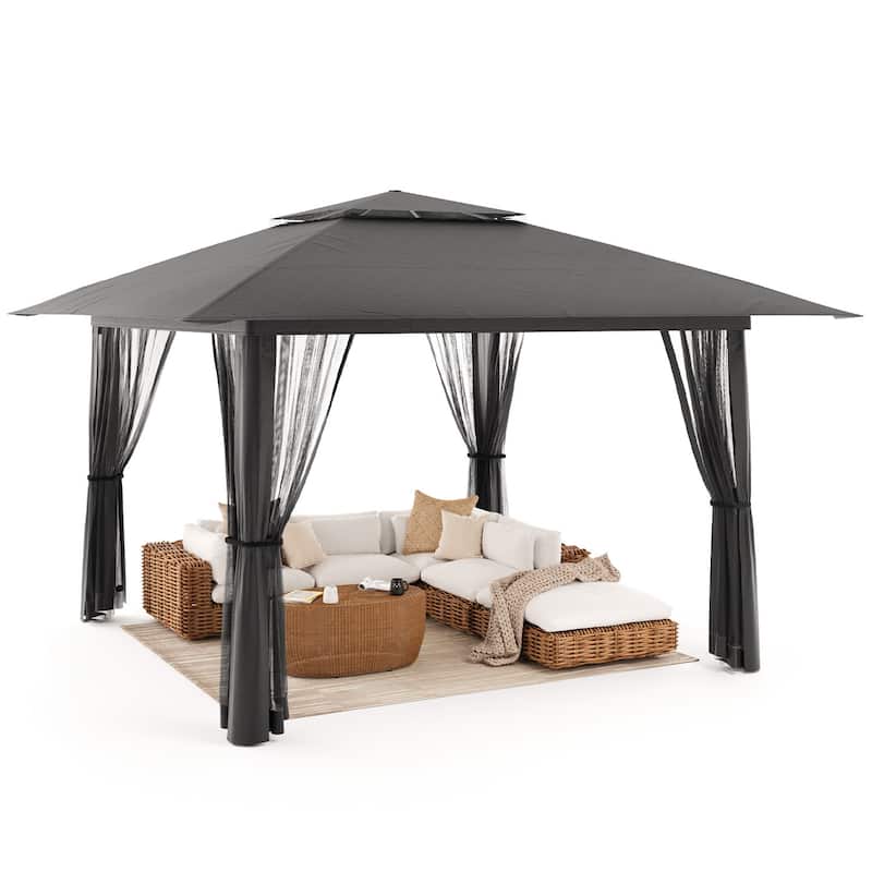 11 x 11 / 13 x 13 Pop Up Gazebo Tent with Mosquito Netting, Outdoor Canopy Tent