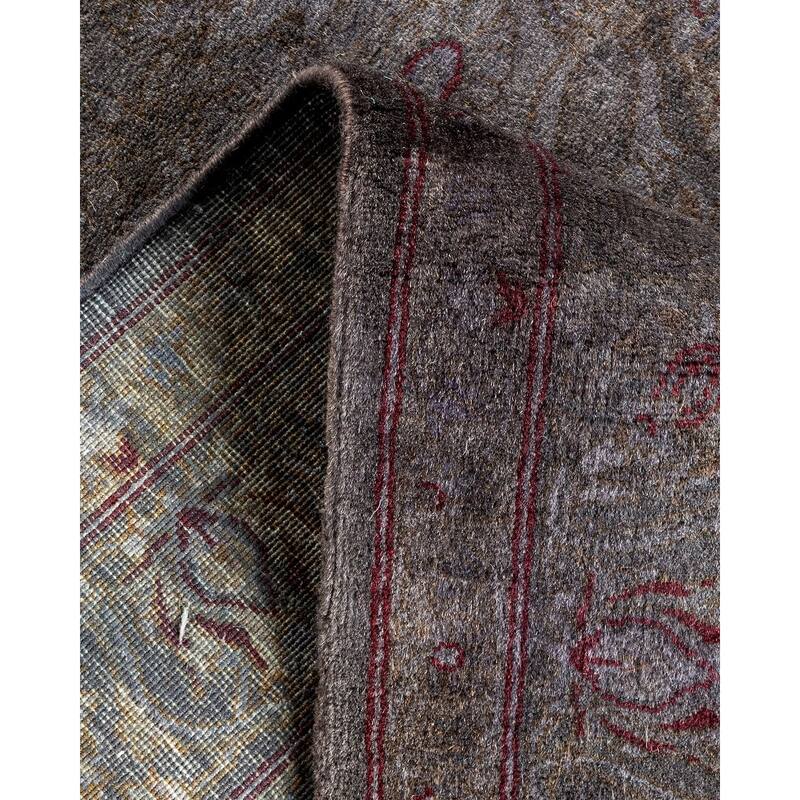 Overton Hand Knotted Wool Vintage Inspired Modern Contemporary Overdyed Gray Area Rug - 3' 4" x 5' 1"