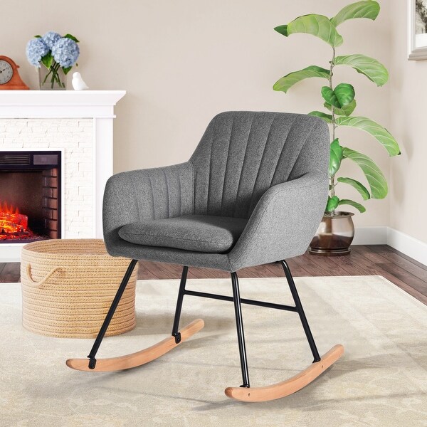 Upholstered rocking chair with ottoman clearance