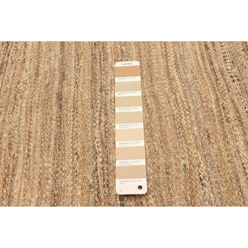 ECARPETGALLERY Flat-Weave Boho Tan Wool Kilim - 4'11 x 8'1