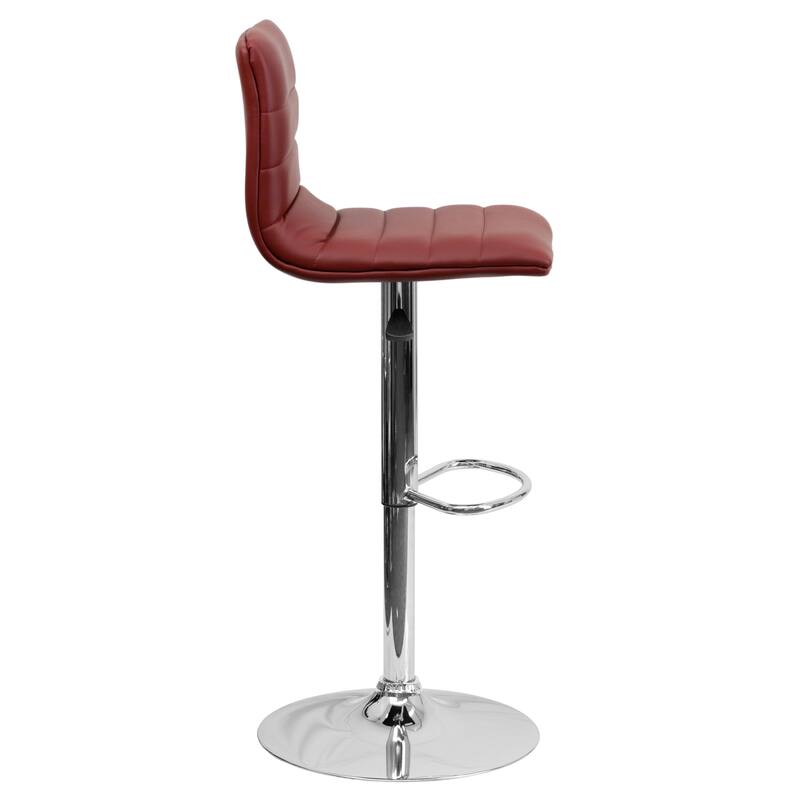 Modern Vinyl Stitch Back Adjustable Height Barstool - 16"W x 19"D x 35" - 44"H