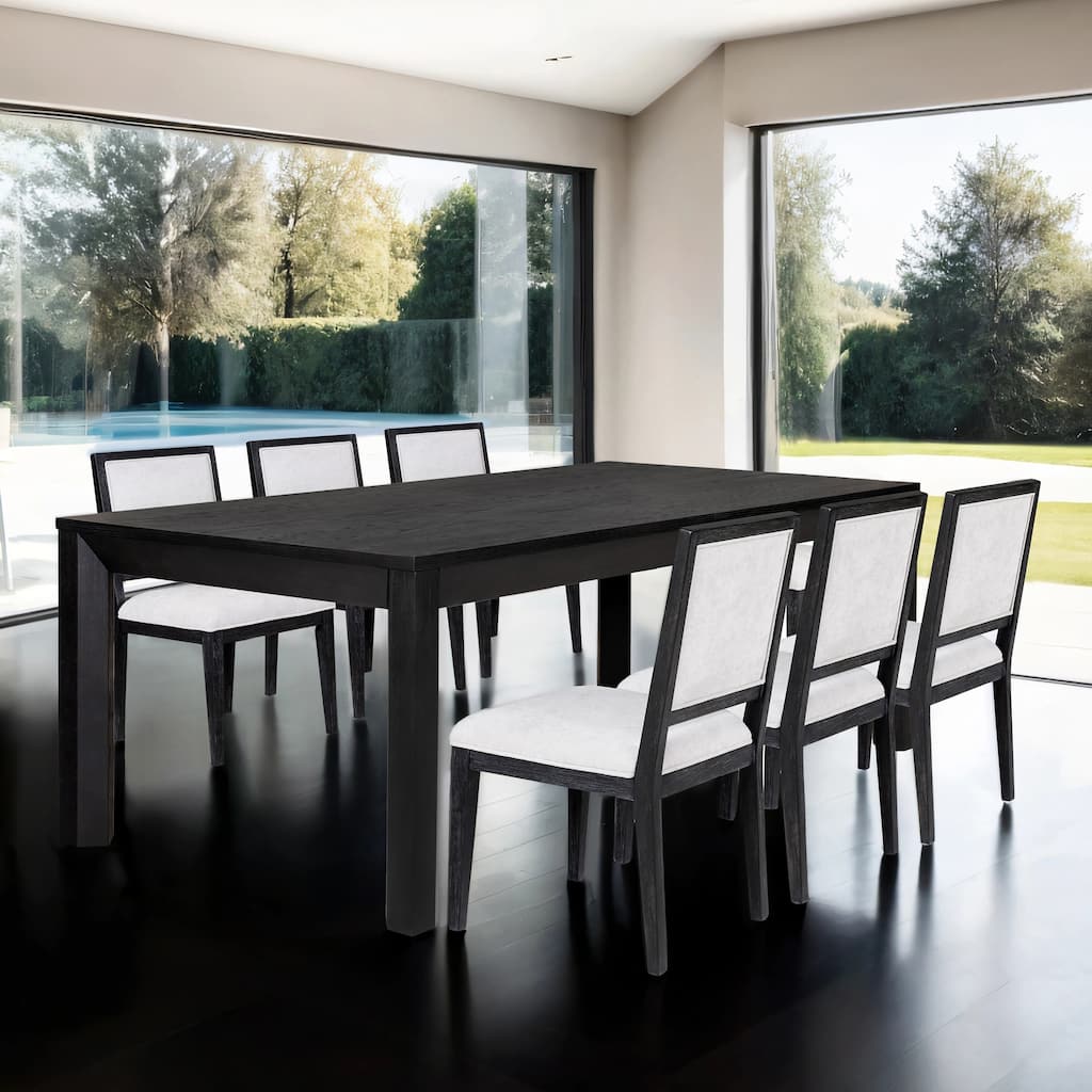 Furniture of America Durem Modern 7-Piece Extendable Solid Wood Dining Set