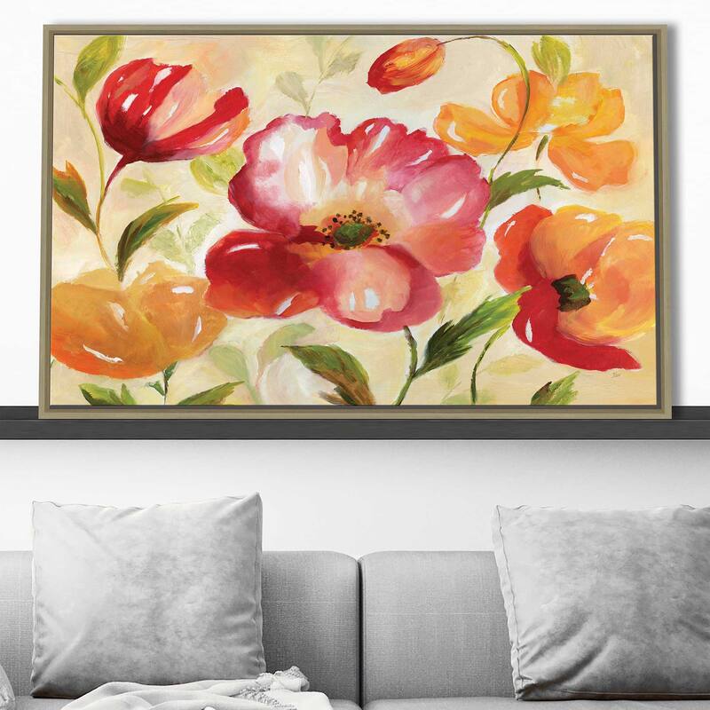 "Jardin Rouge" by Nan Print on Floating Canvas
