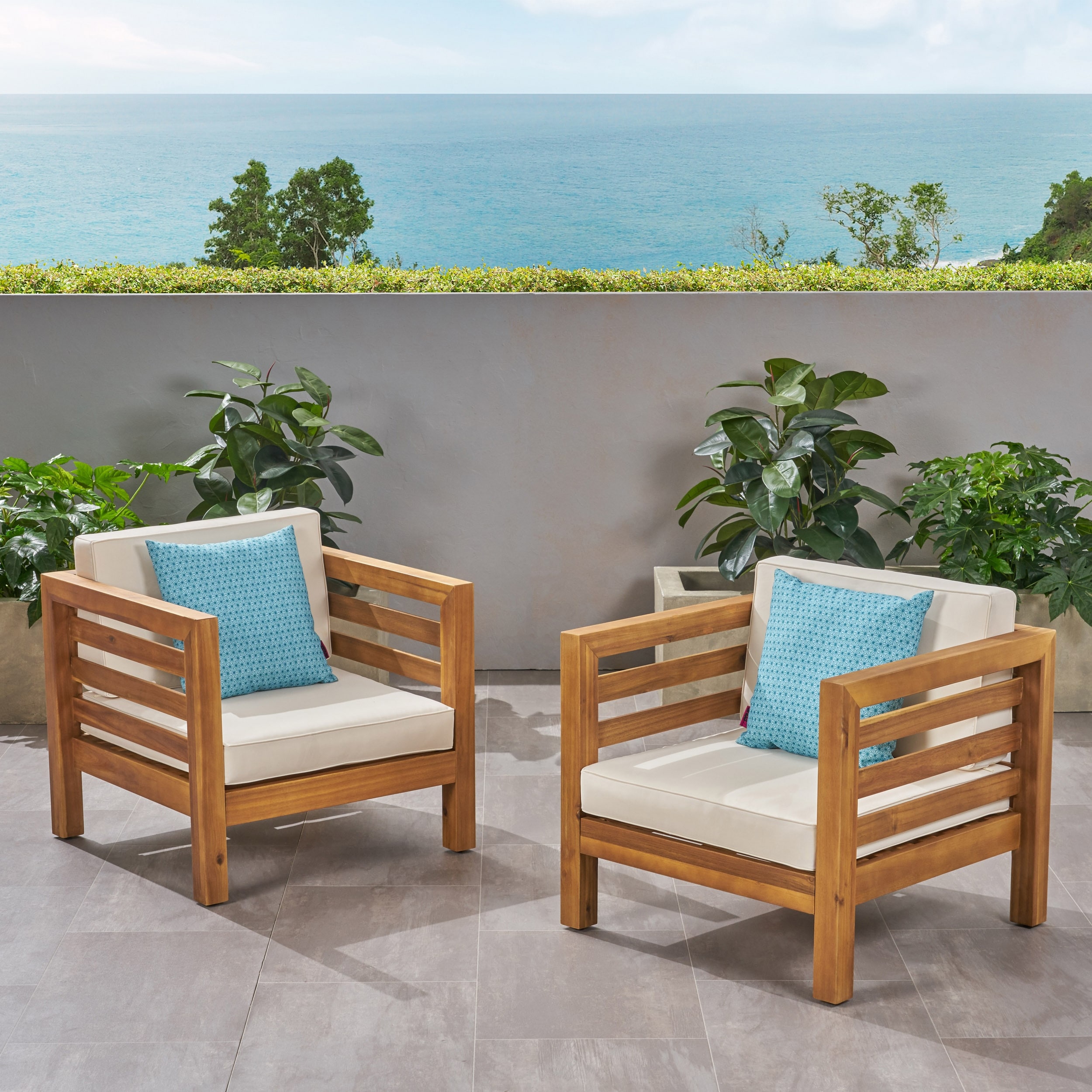 Outdoor wood club hotsell chairs