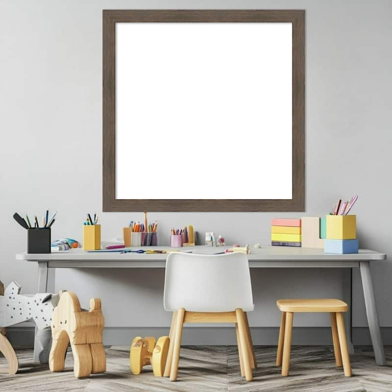 Amanti Art Hardwood Chocolate Narrow Framed Dry Erase Magnetic Board