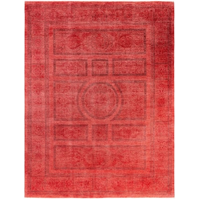 Overdyed One-of-a-Kind Hand-Knotted Area Rug - Pink - 9' 2" x 11' 9"