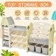 preview thumbnail 5 of 18, Kids Bookshelf Toy Storage Organizer with 17 Bins and 5 Bookshelves, Multi-functional Nursery Organizer