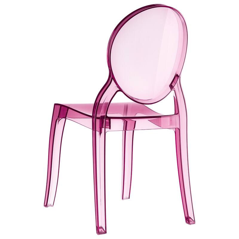 35.5" Pink Transparent Outdoor Patio Bistro Chair