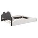 preview thumbnail 26 of 27, Queen Size Cloud-Shaped Headboard Upholstered Platform Bed with Rounded Footboard and Convenient Pocket for Storage, Grey