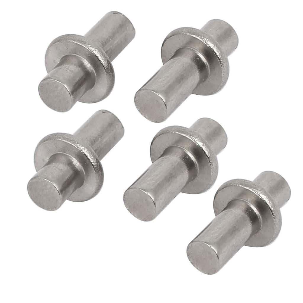Cabinet 304 Stainless Steel Round Shelf Support Pins 4mm Pin Dia 5pcs - Silver Tone - 0.3" x 0.53"(Max D*L)