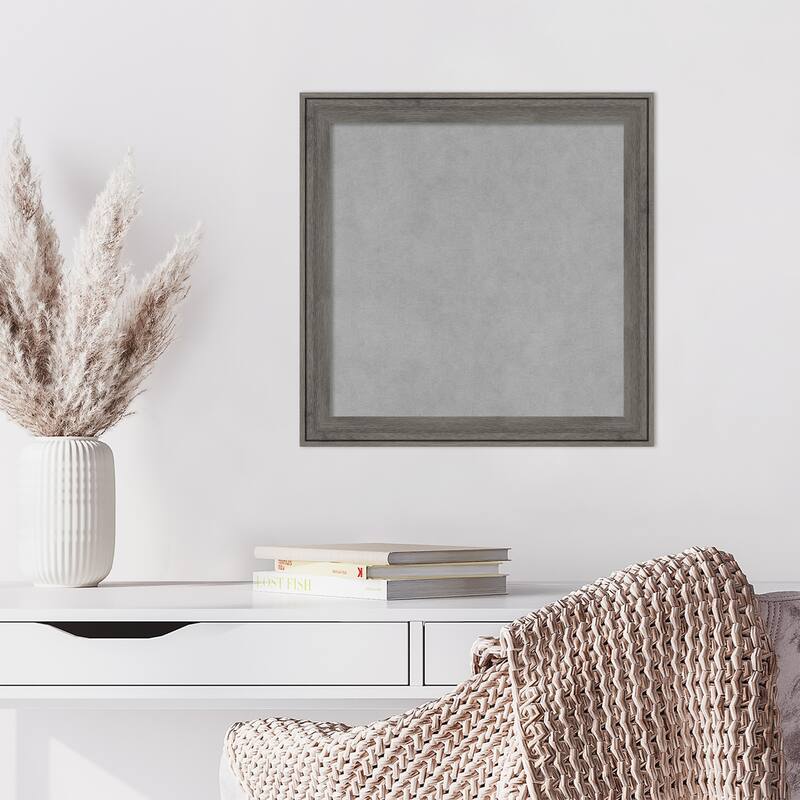 Amanti Art Regis Barnwood Grey Narrow Framed Magnetic Board