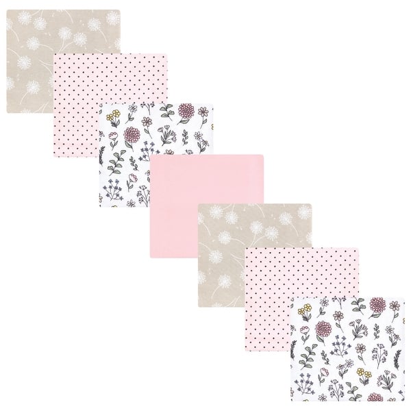 slide 1 of 1, Hudson Baby Infant Girl Cotton Poly Flannel Receiving Blankets Bundle, Dandelion Wish, One Size - Dandelion Wish - One Size One Size - Dandelion Wish