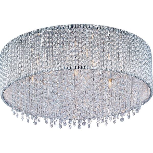 slide 1 of 1, Maxim Spiral 7-light Chrome Flush Mount