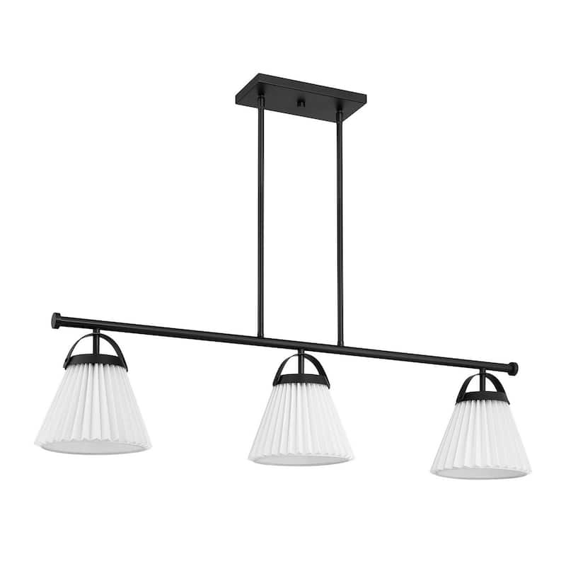 3-Light Linear Chandelier By Trade Winds - Matte Black