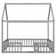preview thumbnail 11 of 42, Twin/Full Wood House Bed with Fence & Roof - Enclosed Play Area for Kids