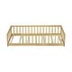 preview thumbnail 62 of 84, Montessori Twin Size Toddler Floor Bed with Fence without Door, Open-row Design Wood Frame Platform Bed with Safety Guardrails