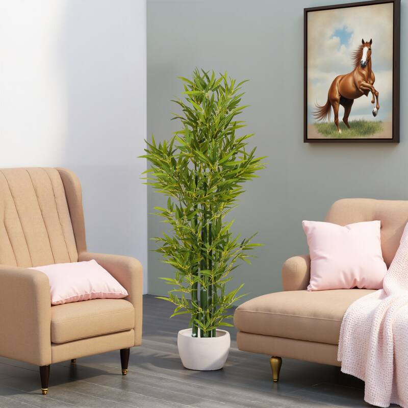 Christopher Knight Home- Hortense Artificial Bamboo with Pot Set of 2