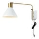 preview thumbnail 10 of 14, Justina Swing Arm 1-Light Modern Midcentury Iron USB Charging Port LED Sconce, by JONATHAN Y
