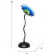 preview thumbnail 3 of 3, Fiore Bloom 23 IN Tall Blue Flower Art Glass Sculpture with Metal Stand