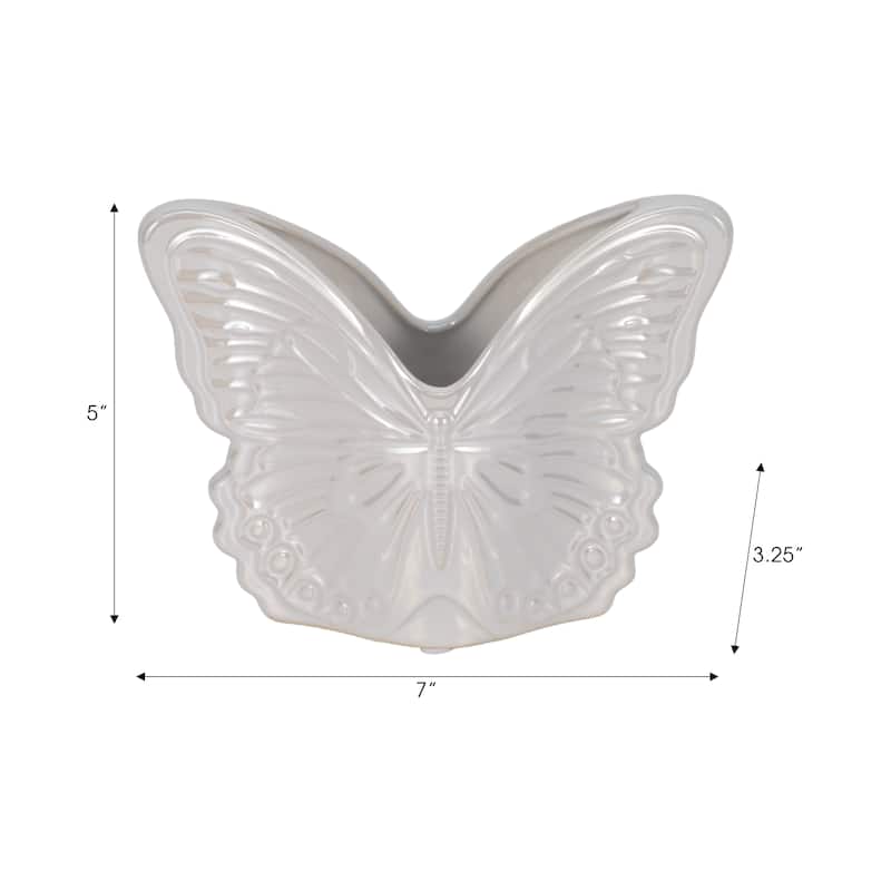 Butterfly Ceramic Planter for Indoor or Outdoor Decor