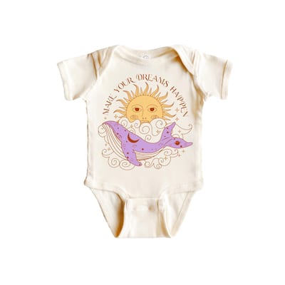Moon Child Whale Dream - Baby Boy Girl Clothes Infant Bodysuit Funny Cute Newborn